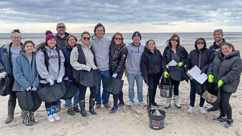 Accident & Health volunteers help clean up the beaches in NJ